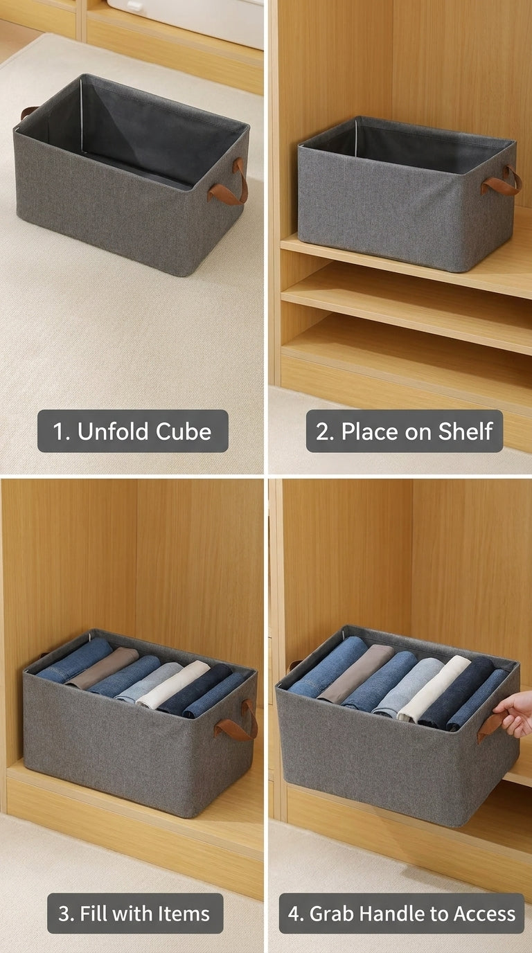HAVN FoldStore — Foldable Cloth Organizer Basket (Buy 1 Get 2)