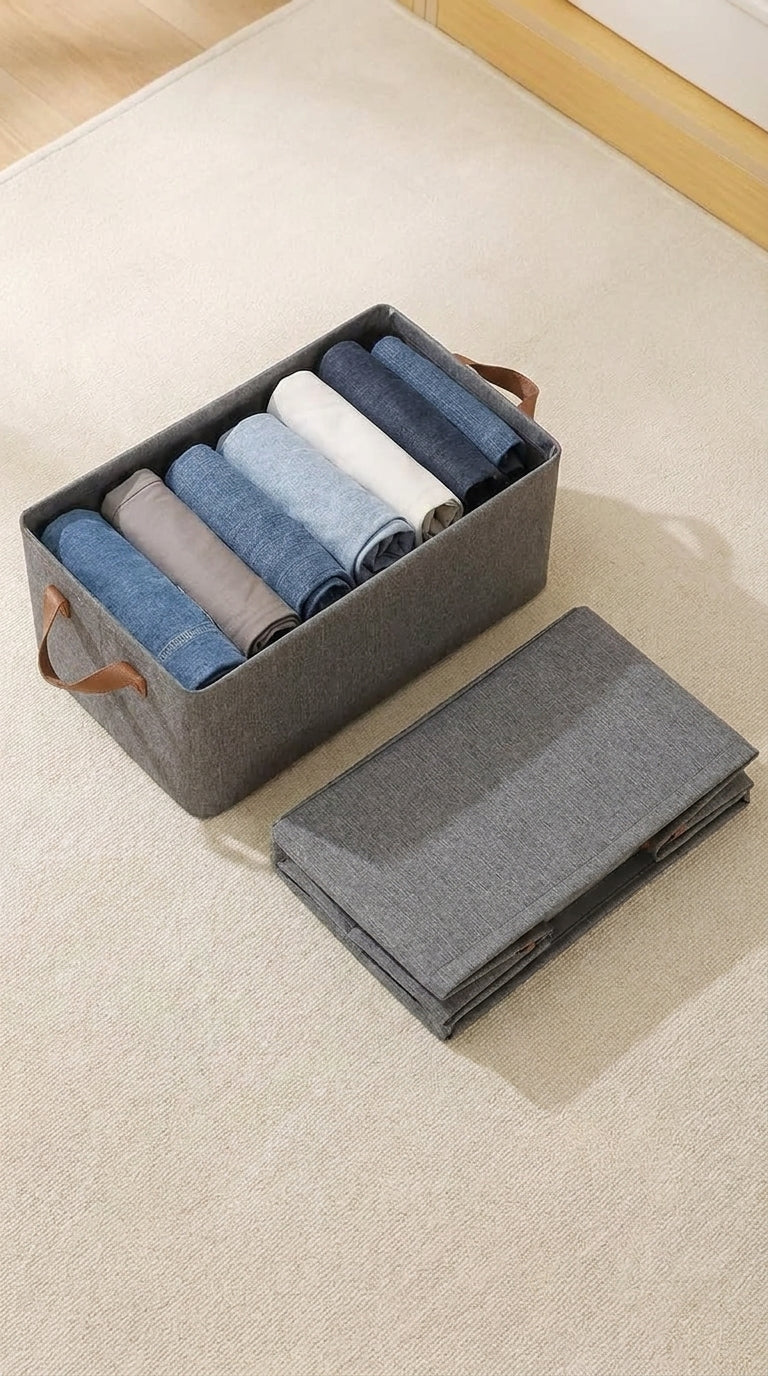 HAVN FoldStore — Foldable Cloth Organizer Basket (Pack Of 1 )