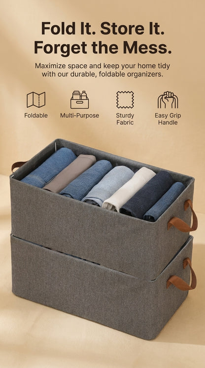 HAVN FoldStore — Foldable Cloth Organizer Basket (Pack Of 1 )