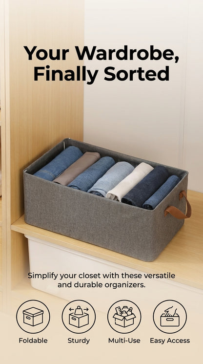 HAVN FoldStore — Foldable Cloth Organizer Basket (Pack Of 1 )