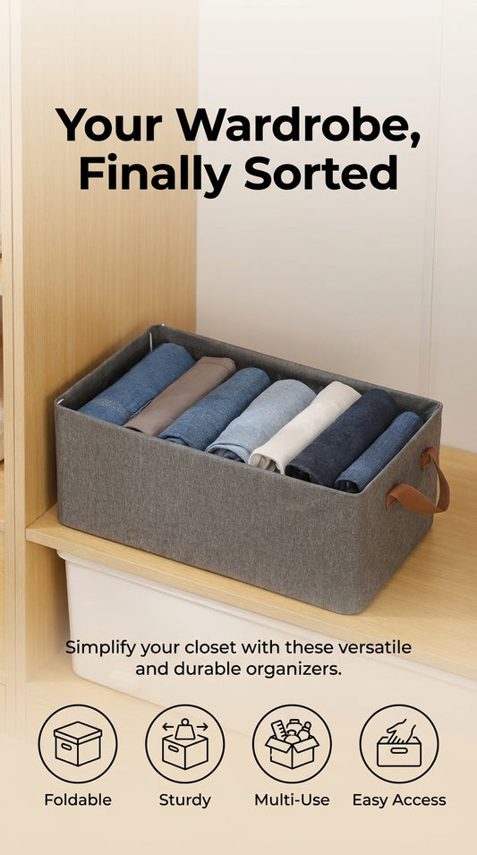 HAVN FoldStore — Foldable Cloth Organizer Basket (Buy 1 Get 2)